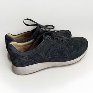 Dansko Catie Black Suede Sneaker Tennis Shoes Laces Dark Gray Sz 41